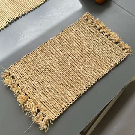 Lot 2 sets de table en jute ronde gris 38x38 cm Rayana | Maisons du Monde