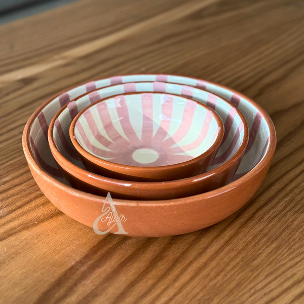 Set de 3 saladiers Tafoukt rayés