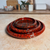 Set de 3 assiettes Amur en céramique artisanale Bordeaux moucheté