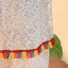 Jupe Amazigh Tradionnelle en dentelle blanc et argenté + foulard assorti