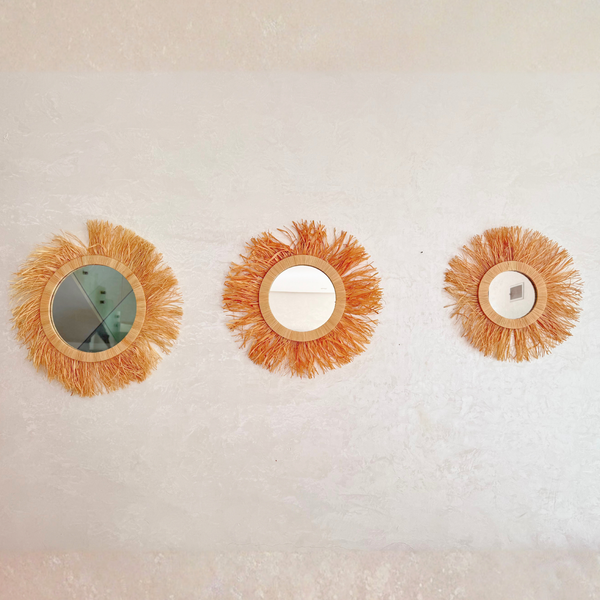 Miroir artisanal à franges bohème Amalu