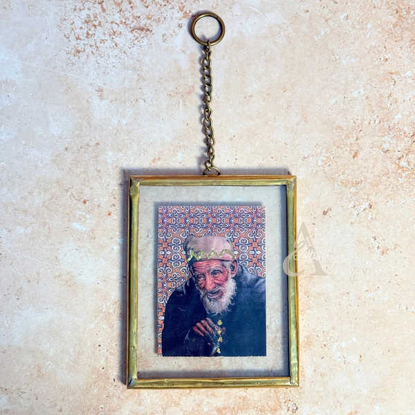 Cadre photo artisanal Akli en verre et laiton