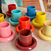 Tasse à café Asil en céramique artisanale avec sous-tasse