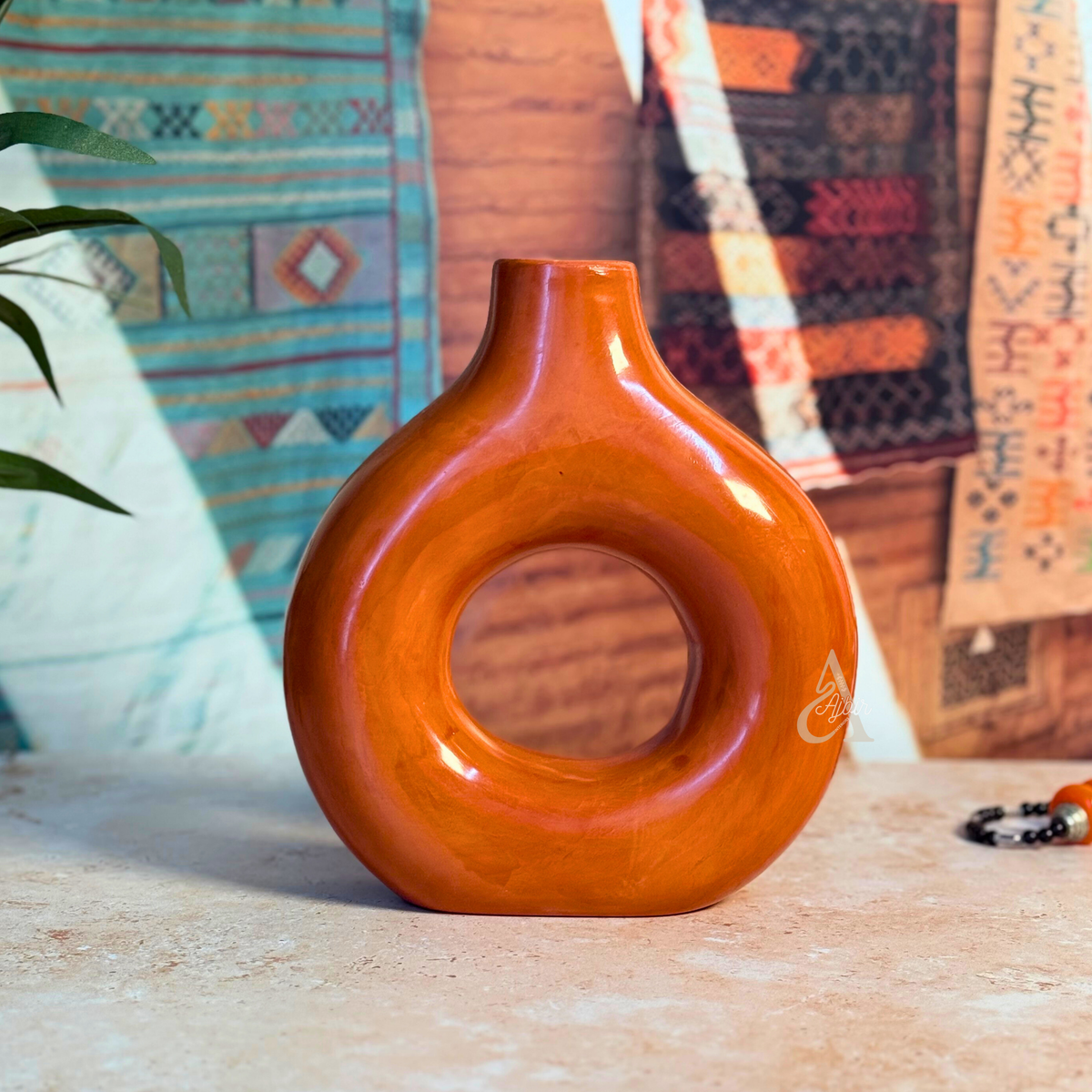 Vase artisanal Tafoukt moyen Terracota mat