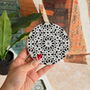 Pack 6 sous tasses Zellige noir et blanc rond