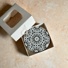 Pack 6 sous tasses Zellige noir et blanc rond