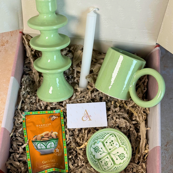Coffret Cadeau Artisanal Tafsut Vert Pastel