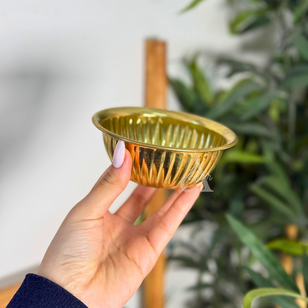 Tassa Hammam dorée en laiton martelé 13cm