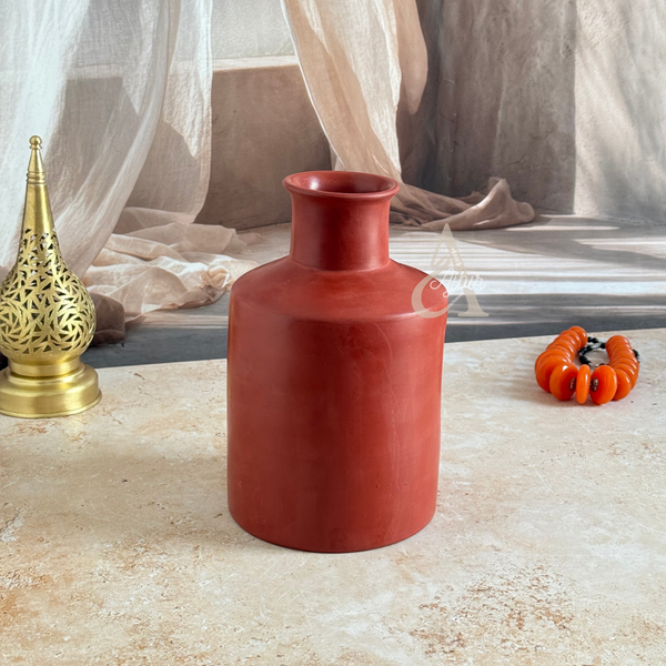 Vase artisanal mat bordeau