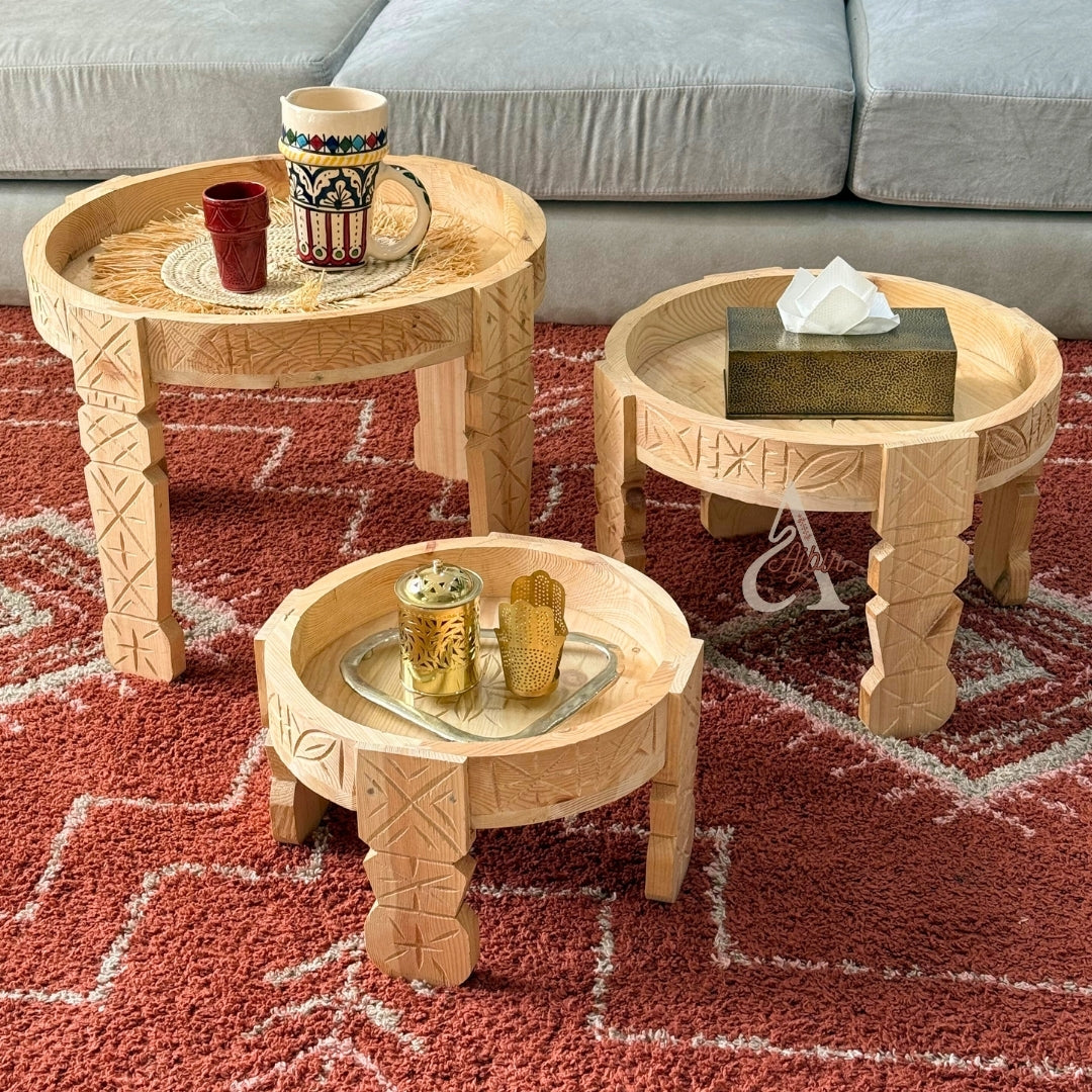 Table en bois traditionnelle artisanal Marocaine Grande
