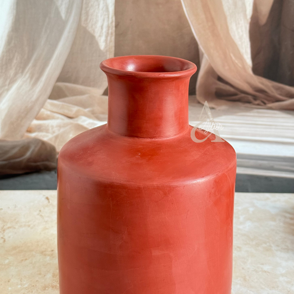 Vase artisanal mat bordeau