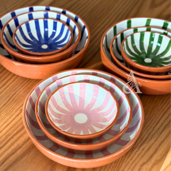 Set de 3 saladiers Tafoukt rayés