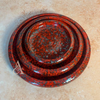 Set de 3 assiettes Amur en céramique artisanale Bordeaux moucheté