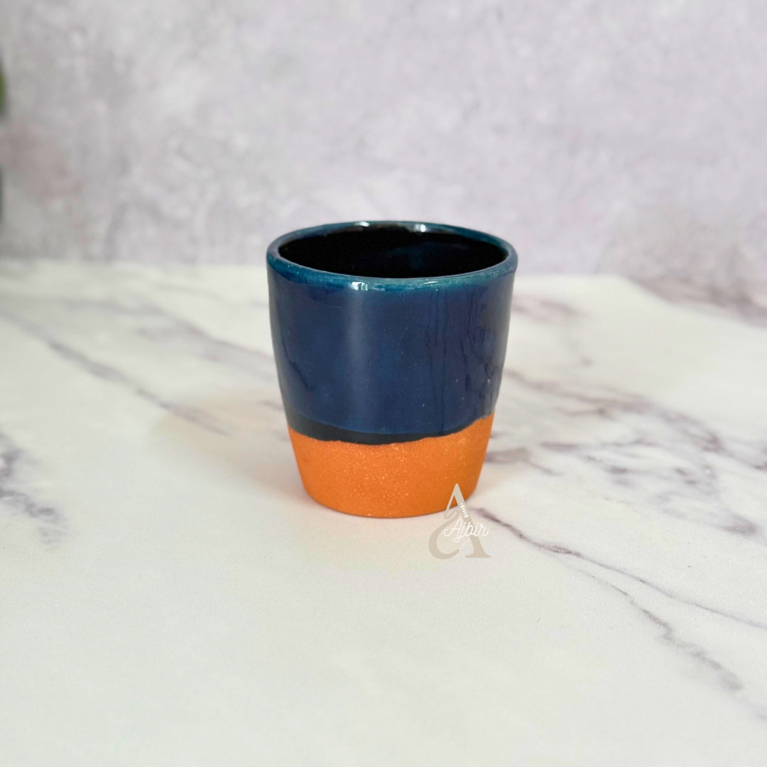 Verre bicolore bombé