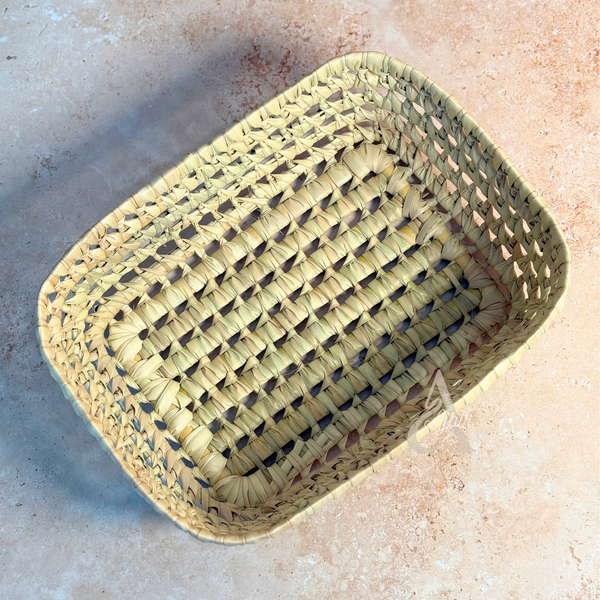 Panier rectangulaire en raphia 32x24cm