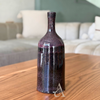 Vase bouteille artisanal en céramique Aubergine mouchetée
