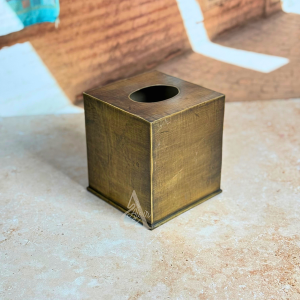 Boite à mouchoirs Aslil en laiton bronze vieilli