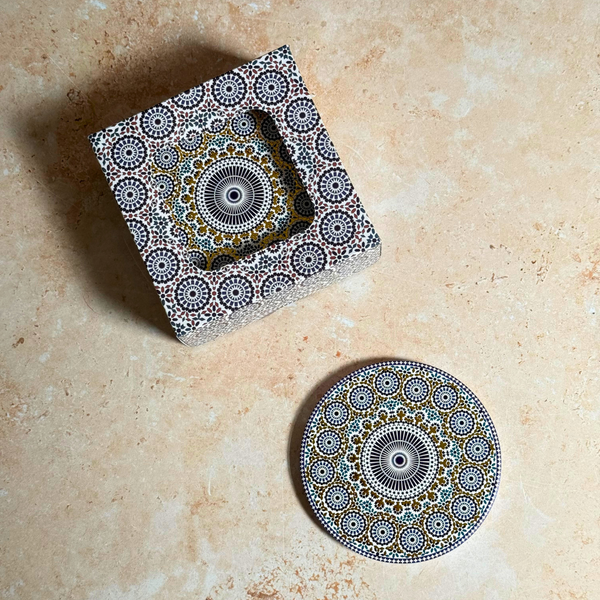 Pack 6 sous tasses Zellige rond multicolore
