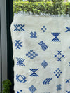 Tapis berbère Hanbal bleu amazigh 100% coton - 150cm/100cm