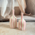 Vase bouteille creux rayé rose clair Tanit