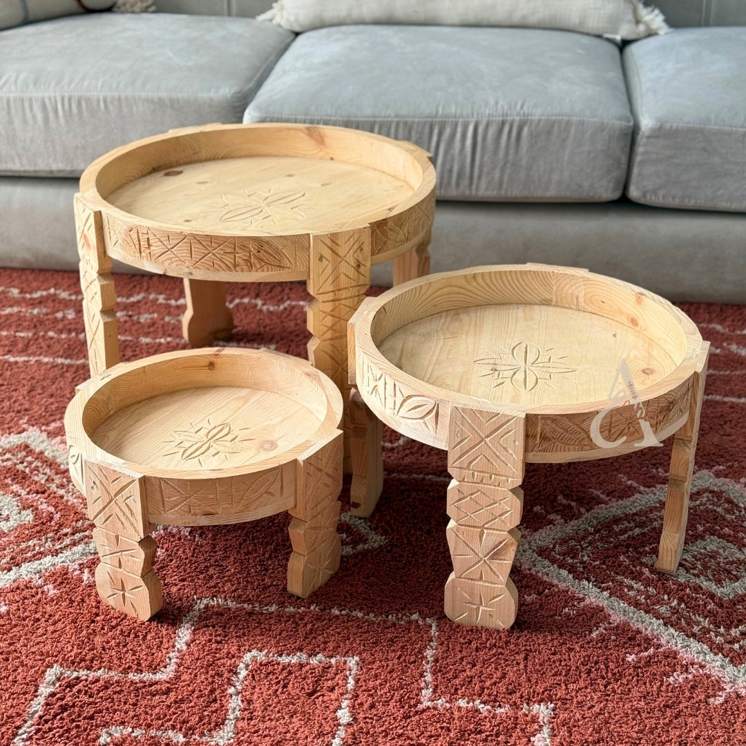 Table en bois traditionnelle artisanal Marocaine Grande