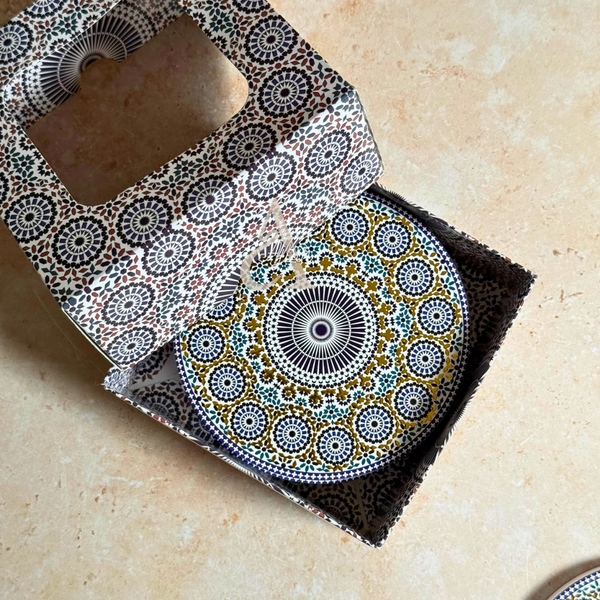 Pack 6 sous tasses Zellige rond multicolore