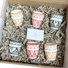 Coffret cadeau 6 tasses artisanales Taddart – Collection motifs amazighs