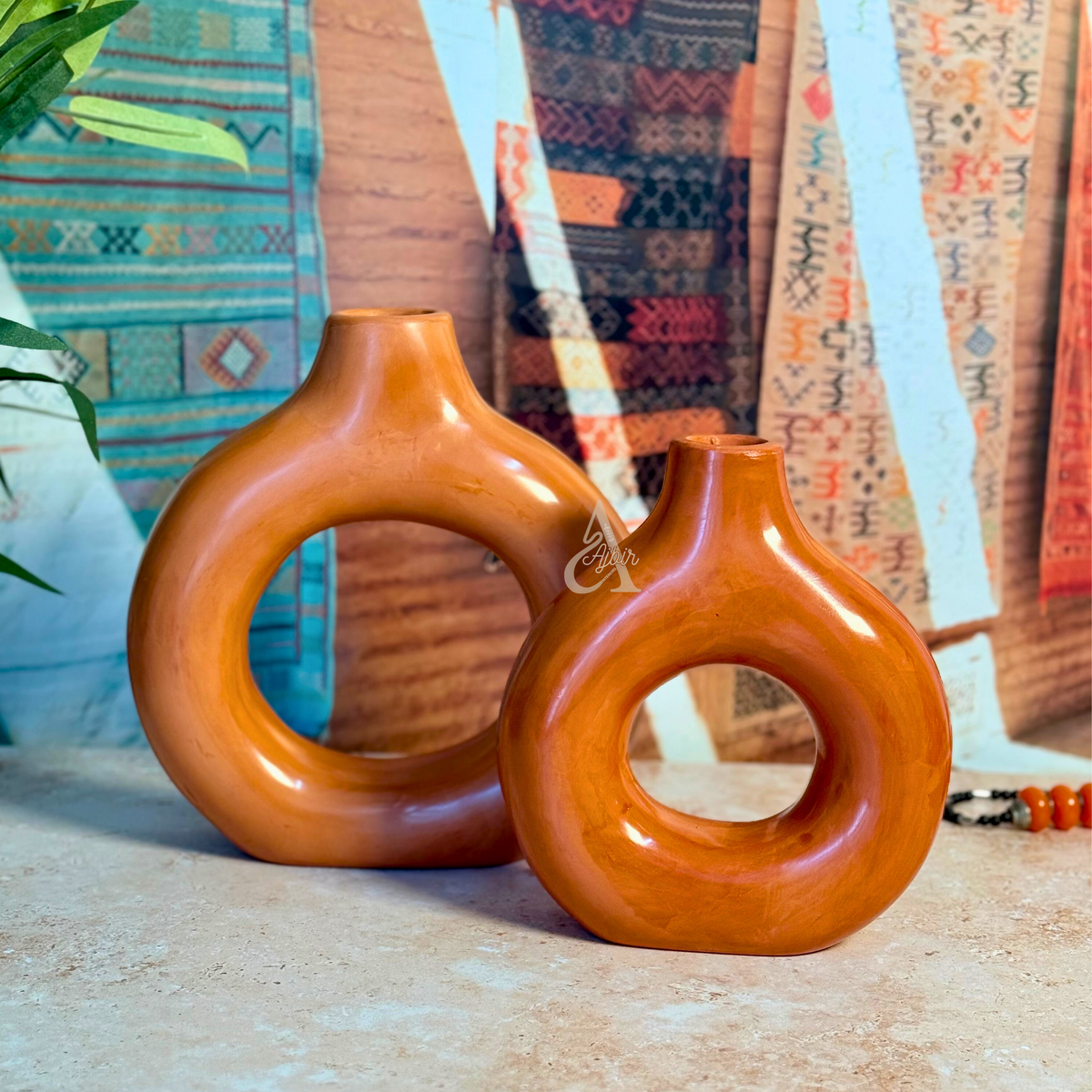 Vase artisanal Tafoukt moyen Terracota mat