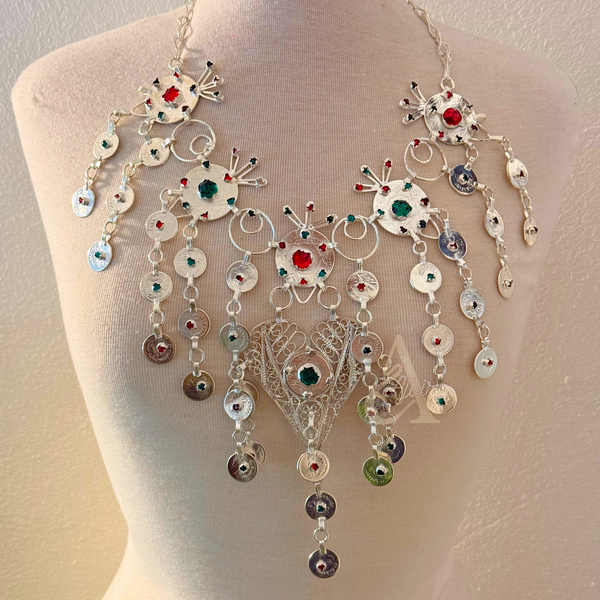 Collier Accessoire amazigh argenté Tayri