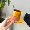 Tasse à café avec sous tasse bicolore