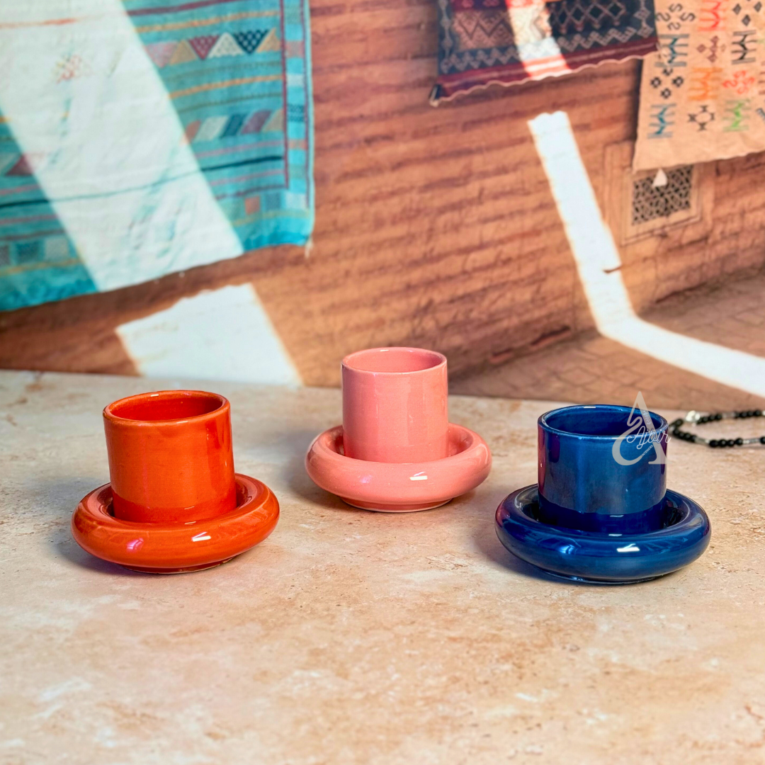 Tasse à café Asil en céramique artisanale avec sous-tasse