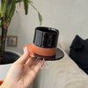 Tasse à café avec sous tasse bicolore