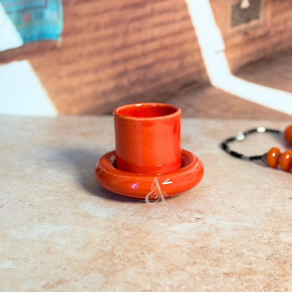 Tasse à café Asil en céramique artisanale avec sous-tasse