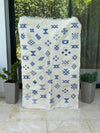 Tapis berbère Hanbal bleu amazigh 100% coton - 150cm/100cm