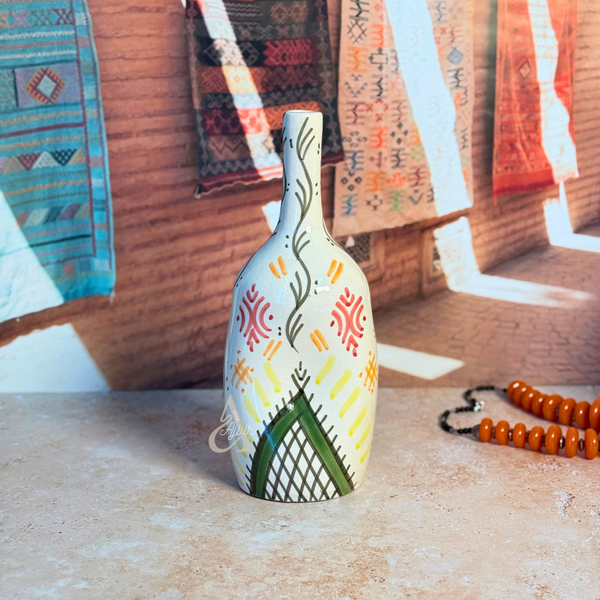 Vase bouteille Azday amazigh vert