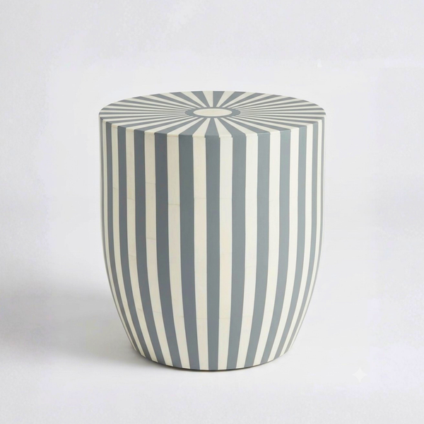 Table d'appoint en résine blanc et gris
