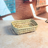 Panier rectangulaire en raphia 22x17cm