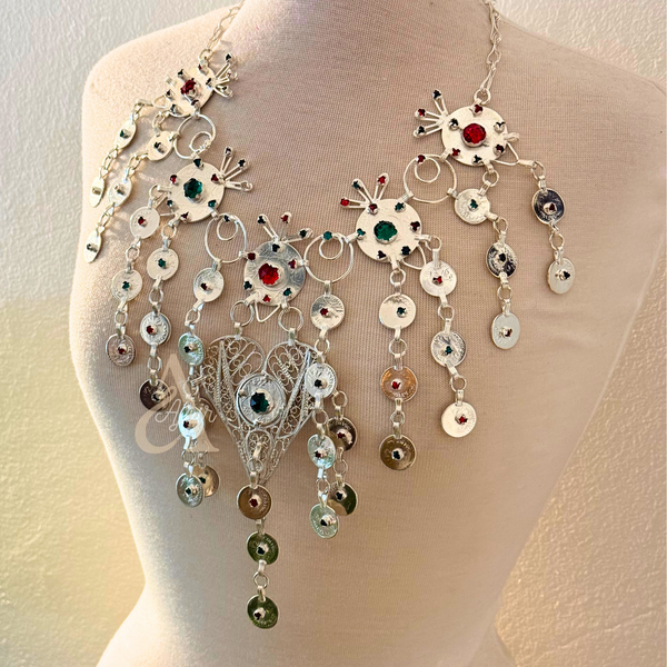 Collier Accessoire amazigh argenté Tayri