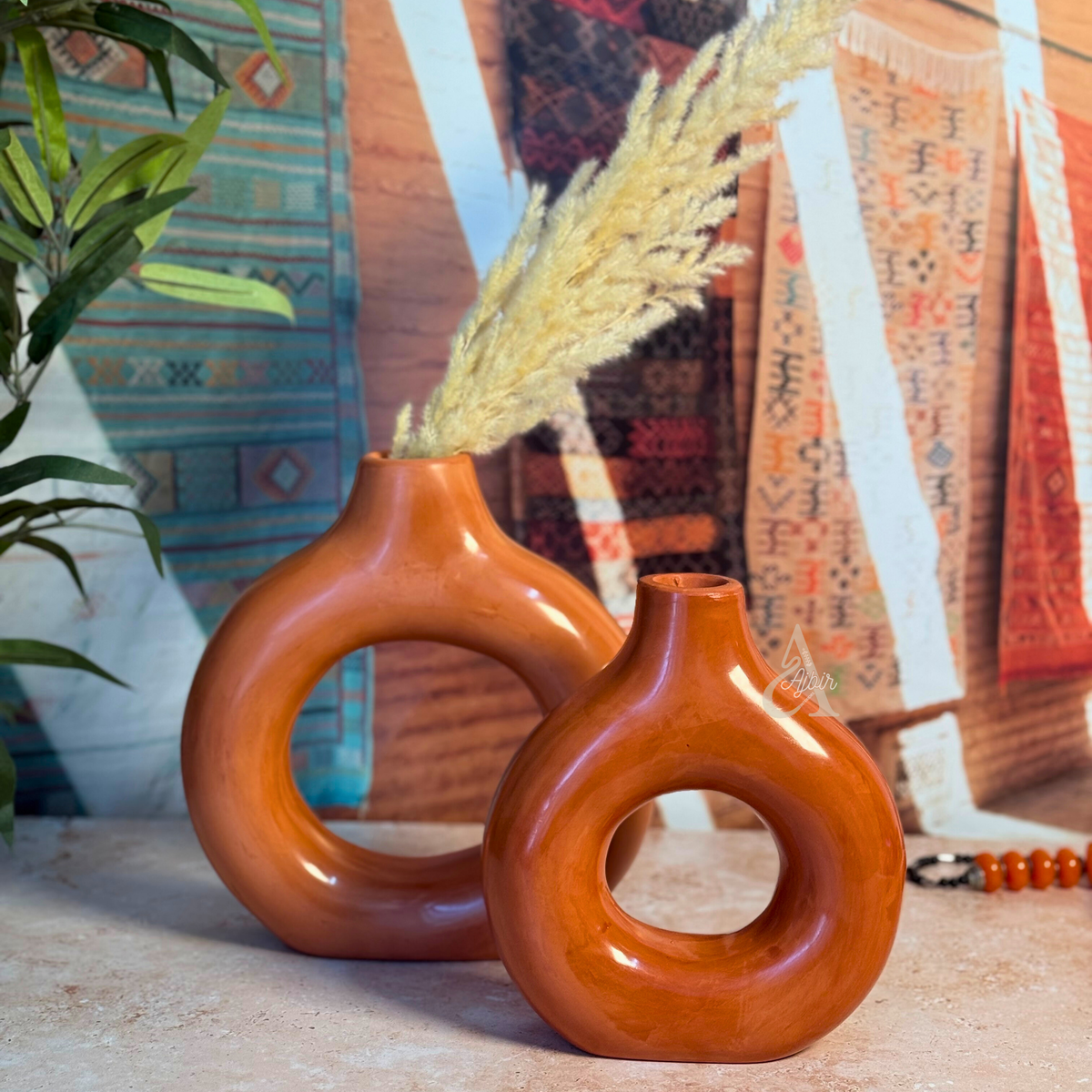 Vase artisanal Tafoukt moyen Terracota mat