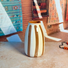 Vase Afer Rayé Crème et Marron Clair