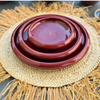 Set de 3 assiettes Amur en céramique artisanale Bordeaux