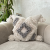 Housse de coussin Tit gris et blanc - Ajbir