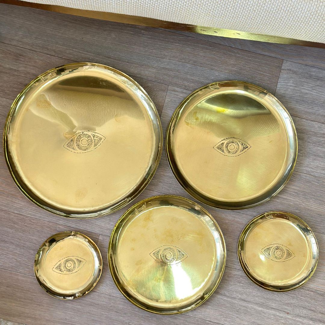 Assiette Tit en laiton doré 29cm - Ajbir