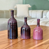 Vase bouteille artisanal en céramique Aubergine mouchetée