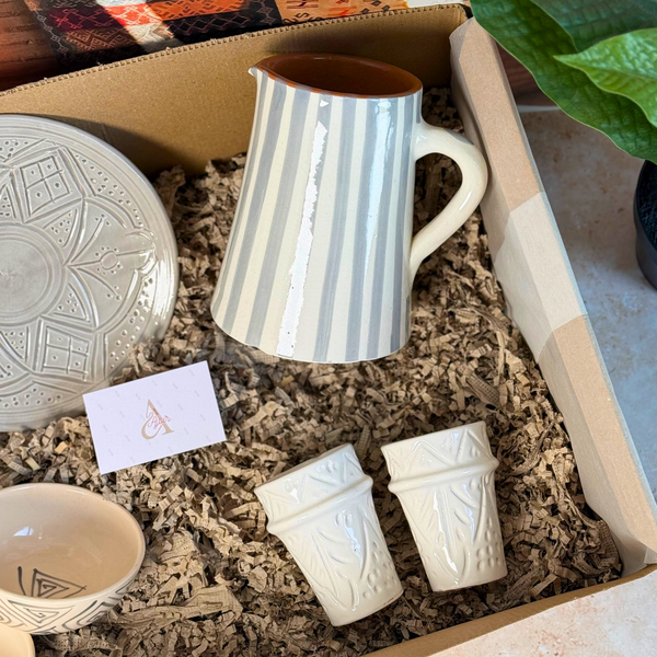 Coffret cadeau artisanal Amelal Tizwelt gris