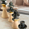 Porte bougie moderne beige et noir
