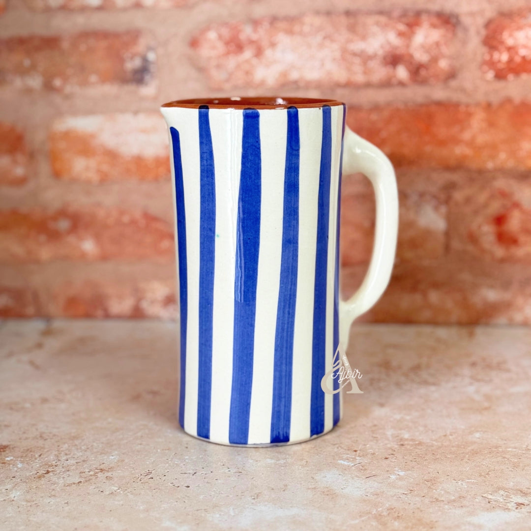 Carafe rayée bleue