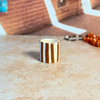 Tasse rayée en céramique artisanale Marron & Crème