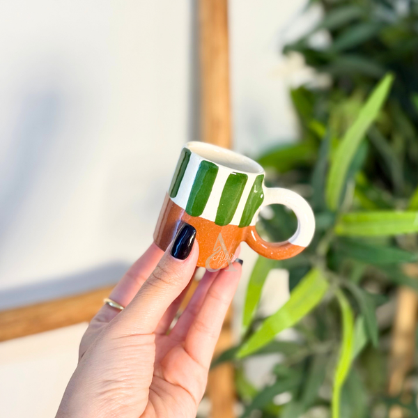 Mini tasse bicolore rayé