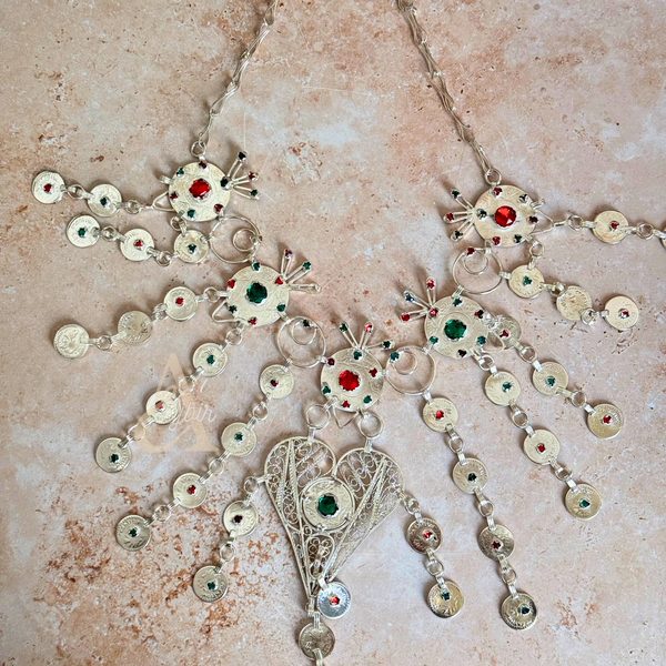 Collier Accessoire amazigh argenté Tayri